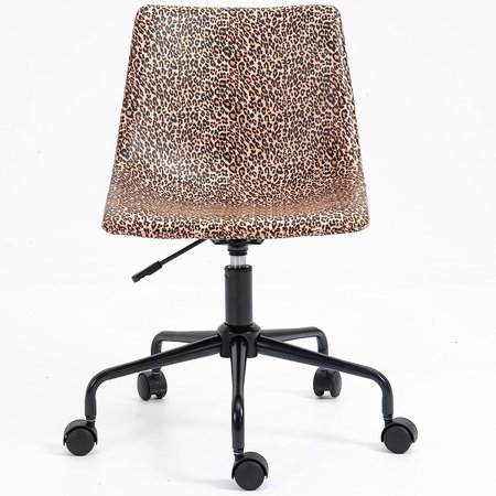 Isl Furnishings InterSpaceLiving Print Desk Chair Leopard Vinyl/Black CH41DC-VL18-PC01